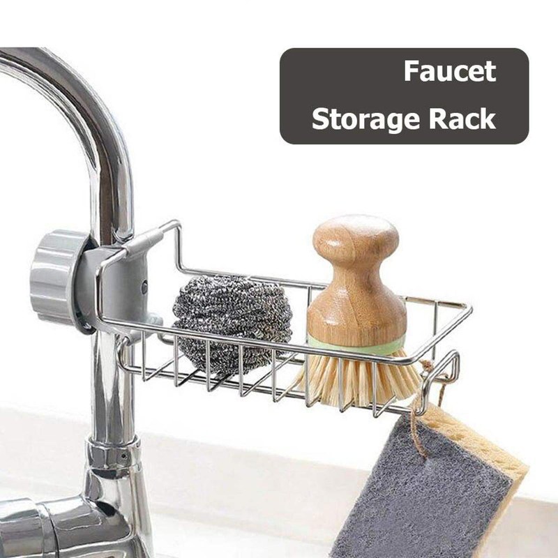 Hozada Faucet Sink Rack Rag Drain Storage Rack - Organize Your Kitchen Or Bathroom Essentials With This Stainless Steel Storage Rack
