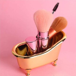 Bathtub Soap Dish, Plastic Soap Holder Tray Mini Bathtub Desktop Organizer for Makeup, Cosmetics, Bathroom Accessories Miniature Tub Decorations