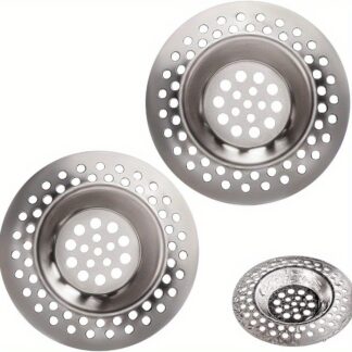 2pcs Stainless Steel Sink Strainer Plug, Multifunction Drain Cover Filter for Home Bathroom, Home Essentials, Bathroom Tools