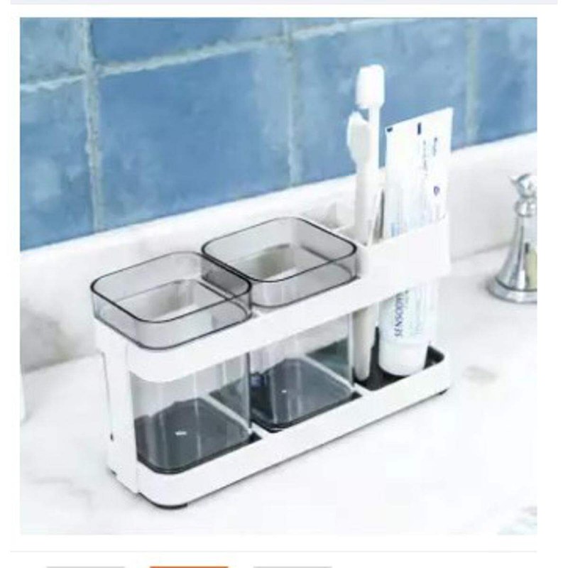 Toothbrush Box Holder Cup Bathroom Storage Toilet Two Removable Dental Appliances Toothbrush Box Seat Creative Bathroom Supplies - brush holder