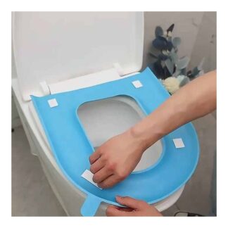 Bathroom Toilet Seat Cover Comfort Durable Thicker Washable Self Sticky with Handle for Bathroom
