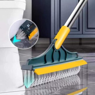 2 In 1 Bathroom Long Handle Brush Bristles Floor Ceramic Tile Wall Seam Scrub Toilet Bath Cleaning
