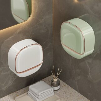 Soap Holder With Lid Drain Soap Box Punch-Free Flip-Top Soap Dish Creative Waterproof Storage Rack Bathroom Accessories Wall hanger Bathroom Shelf