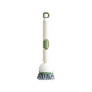 Imported Long Handle Cleaning Brush with Built-in Soap Dispenser - Heavy Duty Kitchen Scrubber with Replaceable Head Kitchen Brush, Dishwashing Brush, Soap Dispenser Brush, Pot Cle