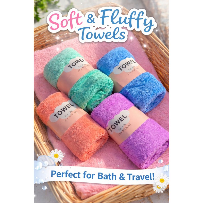 Ultra Soft Premium Microfiber Bath Towel for Baby and Family Use, Super Absorbent Quick Dry Lightweight Fluffy Travel Friendly Comfortable Skin Care Essential Home Bathroom Towel