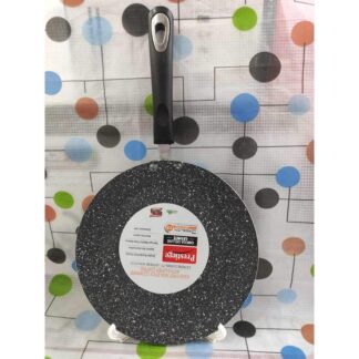 Prestidge ruti tawa 28CM 5 layer Marble Coating Granite non Stick Cookware Roti Tawa Steel usable for Gas and Induction - Black