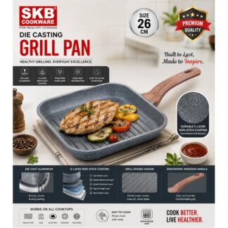 SKB Cookware DIE CASTING GRILL PAN without Lid Kitchen Items (Induction) 26cm - 1pcs