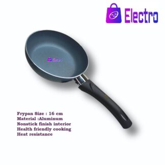 Electro Non-Stick Fry Pan 16cm | Aluminum Taper Frying Pan | Oil-Less Healthy Cooking | Black