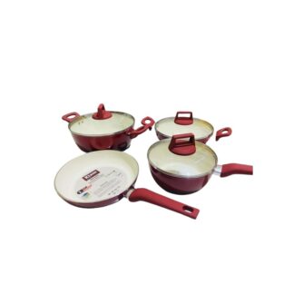 Kiam 7 Piece Ceramic Coating Granite Non Stick Cookware Set  Induction Bottom and Gas Stove Friendly