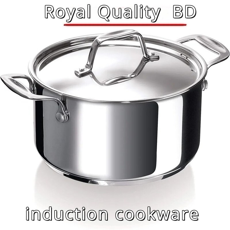 Royal Series™ Ultra-Premium Mirror-Finish Induction Cookware - 18/10 Food Grade Stainless Steel Stockpot (Export Quality) | Royal Quality BD