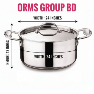 Stainless Steel Induction Sauce Pot with Orms and Handle - 24cm- Silver