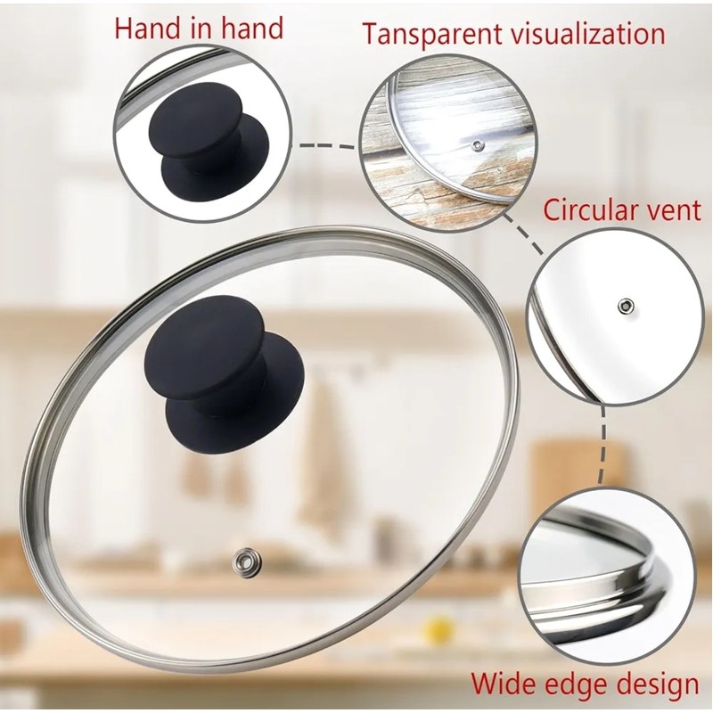 Glass Lid 26CM for Rice Cooker/Glass Lid for Korai/Glass Lid for Frying Pan/Glass Lid for Casserole