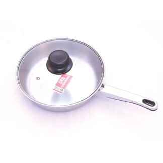 SKB Cookware Stainless Steel Fry Pans Frying Pan with Glass Lid 24cm SUS304 Food-grade Stainless Steel Induction base