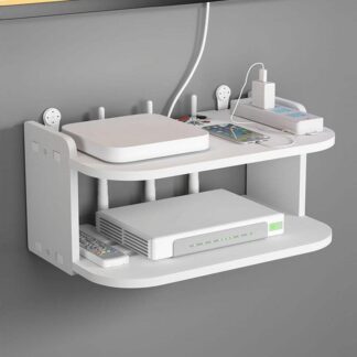 New Wifi Router Stand Double Layer Wall Mounted Home decorator PVC Tarpaulin - 2 Layer Wood Desk Set - Cloth Stand Wifi Modem Router Mobile Stand, Router, bathroom accessories, bat