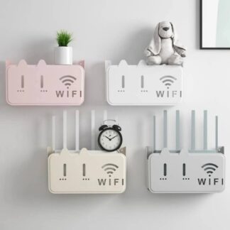Wall Mounted WiFi Router Shelf Box – ABS Plastic Wireless Router Holder & Organizer – Hidden Cable Storage Bracket – Space Saver for Home & Office – Easy Install – Wall Mounted Dec