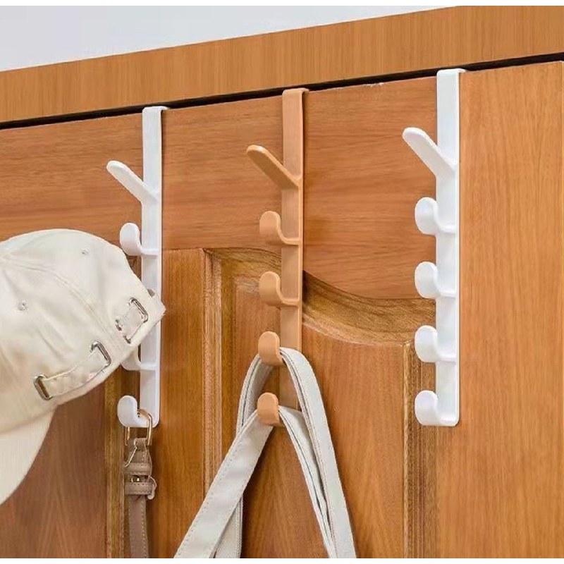 Waredrobe Door hook Punch Free Cabinet Door Storage Rack Bedroom Clothes Hanging Hanger Home Organizer Bags Hats Holder