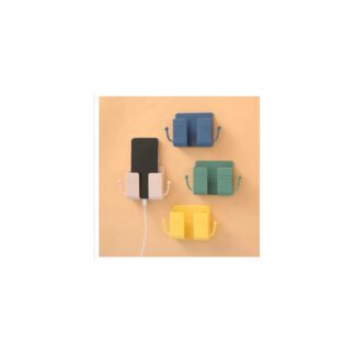 Remote control wall mount, multifunctional storage box with cell phone jack, charging container and organizer for home and office