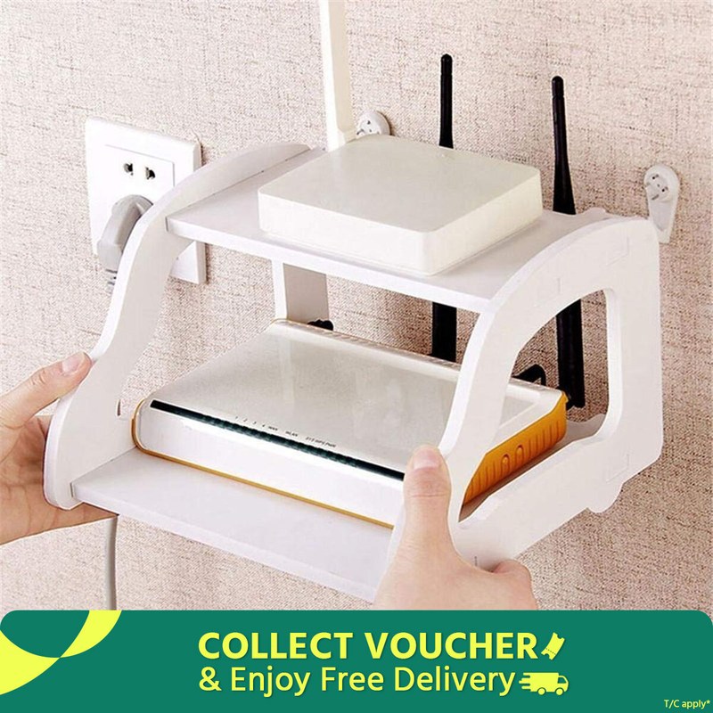 Best Quality Wifi Router Stand Shelf Double Layer Wall Mounted Shelf Home decorato