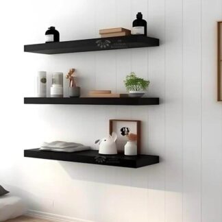 Black Floating Shelf Set of 1/2/3, Size-19x6 inch,Wall Hanging Shelf, Home Decoration Shelf,Storage Shelves Display Racks Home Decor Wall shelve for Living Room