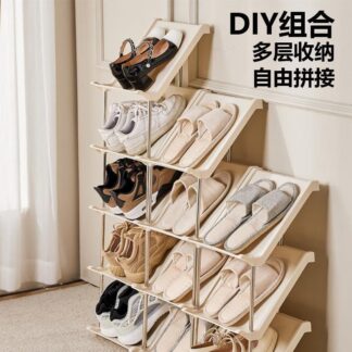 Simple shoe rack tilted multi-layer home door shoe storage rack popular entry door small narrow gap shoe cabinet