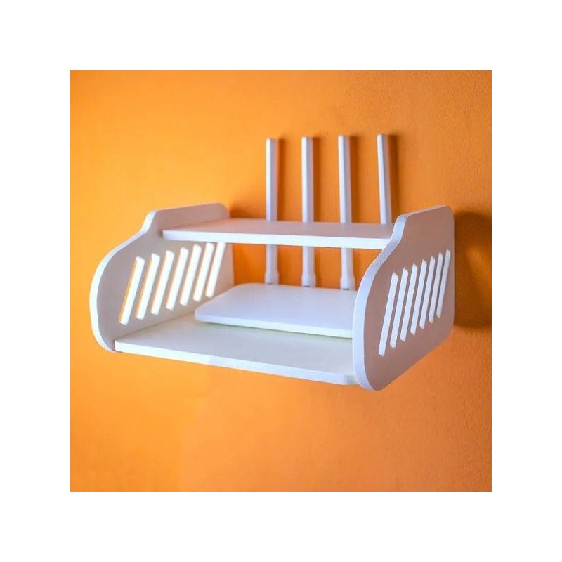 New Wifi Router Stand Double Layer Wall Mounted Home decorator PVC Tarpaulin - 2 Layer Wood Desk Set - Cloth Stand Wifi Modem Router