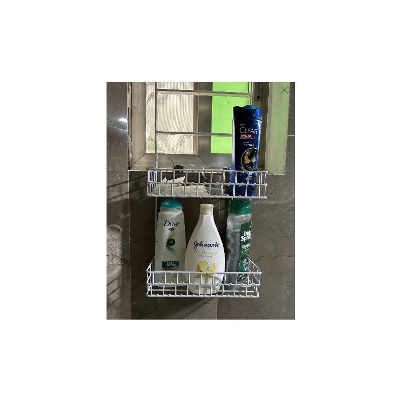 Keep Your Kitchen Organized With A 2-Layer Square Hanging Wall Storage Organizer Shelf/Rack - This Organizer Shelf/Rack Is Designed To Help You Keep Your Kitchen Tidy And Organized