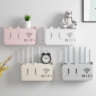 Wireless Wifi Router Shelf Storage Box Wall Hanging ABS Plastic Organizer Box Cable Power Bracket Organizer Box Home Decor