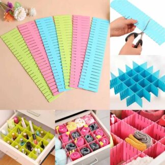 Adjustable Drawer Organizer Grid Dividers Plastic DIY Partition Storage Box for Home, Office & Shop Use