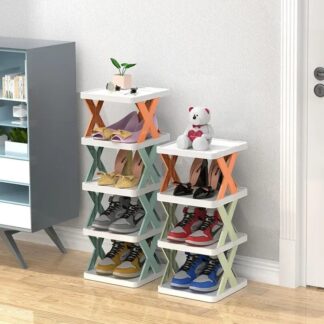Folding Shoes Rack For Home Plastic Dynamic Easy Clean Shoe Tower Rack Stackable Shoe Storage Organizer Adjustable Shoe Rack Clean (30*28*17.5)