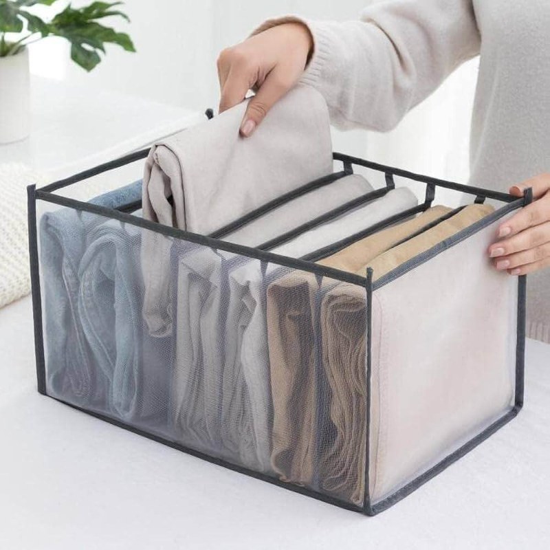 1 Piece 7 Grid Large Capacity Storage Box. Clothing Storage Organizer Box.