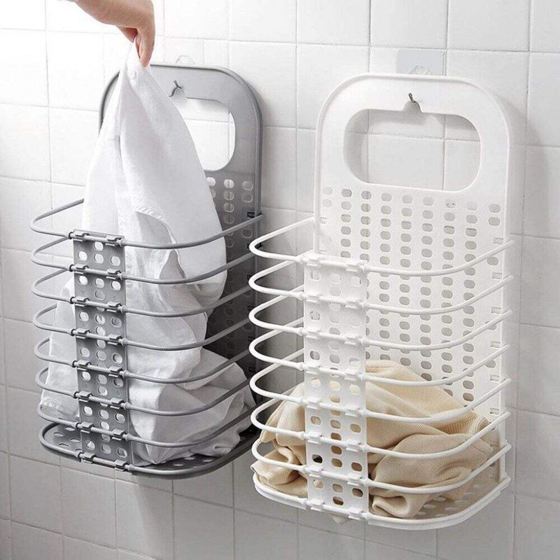 Multifunctional Folding Laundry Basket Dirty Clothes Storage Washing Bag Hamper Home Organizer Hanging Storage Basket