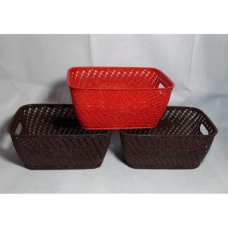Mini Storage Plastic Basket Set 3pcs