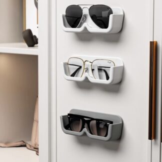 Wall-Mounted Sunglass Organizer Racks -Clear Plastic Eyewear Holders for Home Decor,Bathroom Storage,and Stylish Glasses Display