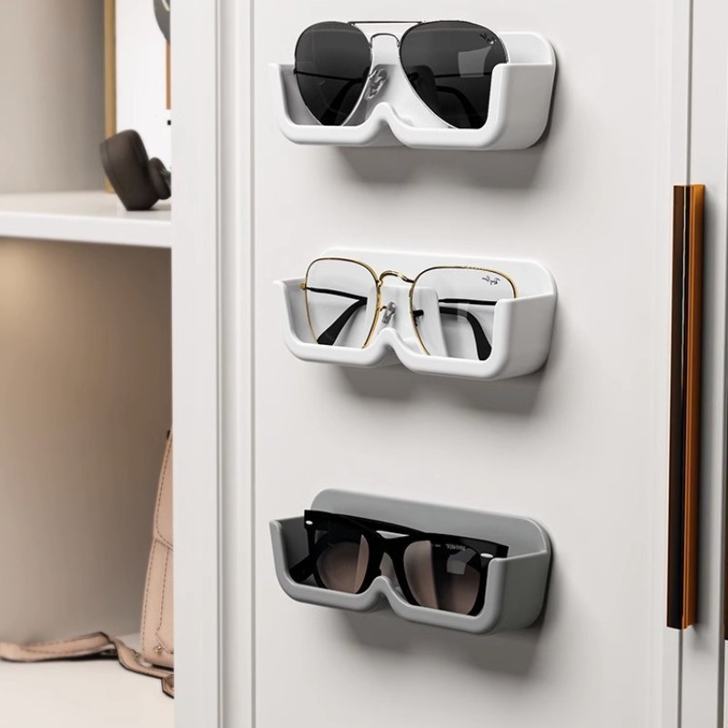 Wall-Mounted Sunglass Organizer Racks -Clear Plastic Eyewear Holders for Home Decor,Bathroom Storage,and Stylish Glasses Display