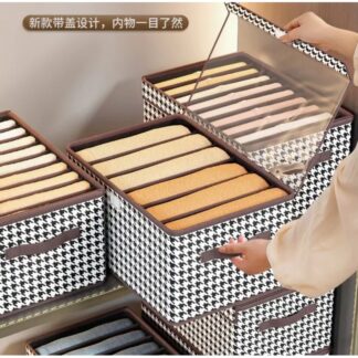 New Cloth Storage Box With Transparent Cover - 9Grid Premium Quality Storage Foldable Box
