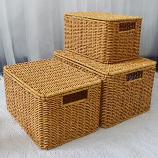 Rattan woven oversized storage box Household box Sorting clothes quilts large capacity dormitory storage box Laundry Baskets