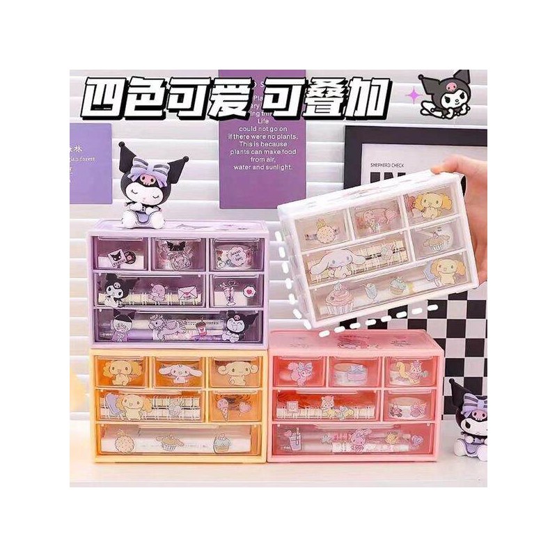 Desktop six-grid storage box hair accessories storage box student dormitory storage box