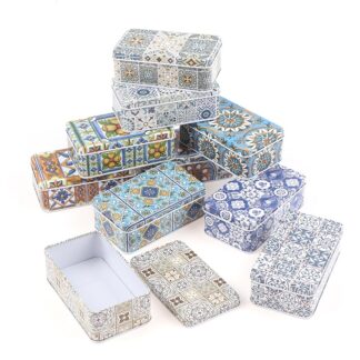 1PC New Vintage 11.5*6.5*4cm Storage Jars Rectangular Iron Tin Pill  Coin Jewelry Box Home