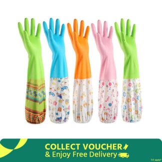 2 Pcs Hand Gloves Best Quality Silicone Dish Washing Kitchen Hand Gloves - Multicolor
