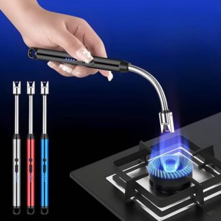 Kitchen Lighter Windproof Flameless Plasma Arc Electric Long Neck Lighter for Gas Stove, Candle & BBQ