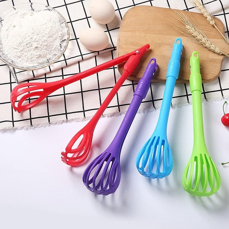 Egg Beaters Manual Whisk & Food Clip – Plastic Hand Stirring Stick, Manual Mixer for Eggs, Sauces, Foam & Baking, Handy Kitchen Tool baking manual noodle tongs and spoons