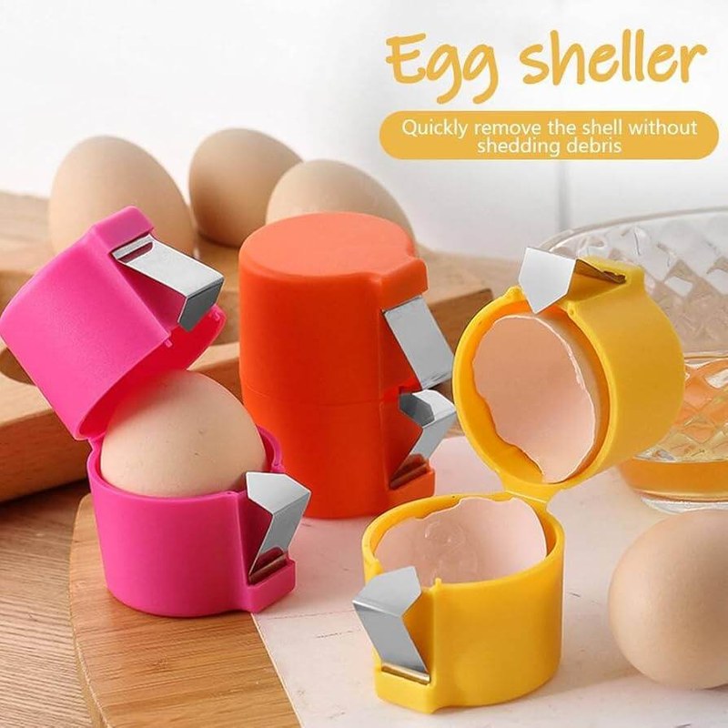 Egg Shell Opener, Egg Opener Tool Egg Cracker Tool for Raw Eggs, Egg Breaker Tool Egg Shell Cutter Egg Separator for Raw Eggs, Stainless Steel Eggshell Breaker Kitchen Gadgets