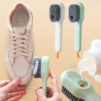 Multifunctional Shoe Brushes With Soap Dispenser Long Handle Brush Cleaner For Clothes Shoes Household Laundry Cleaning Brush_ D Leathers