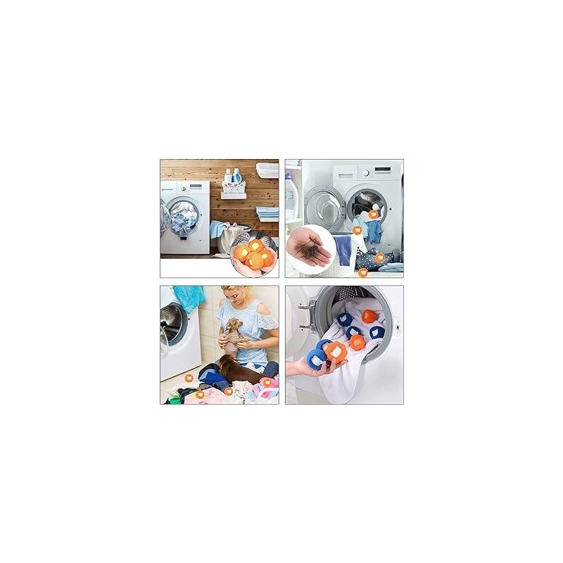 06 Pcs Pet Hair Remover For Laundry Pet Hair Catcher Washing Machine Dryer Balls For Clothing Laundry Appliances